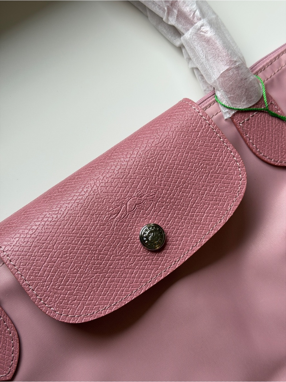 Longchamp Le Pliage Large British Pink Tote Nylon Shoulder Bag NWT - Picture 4 of 4